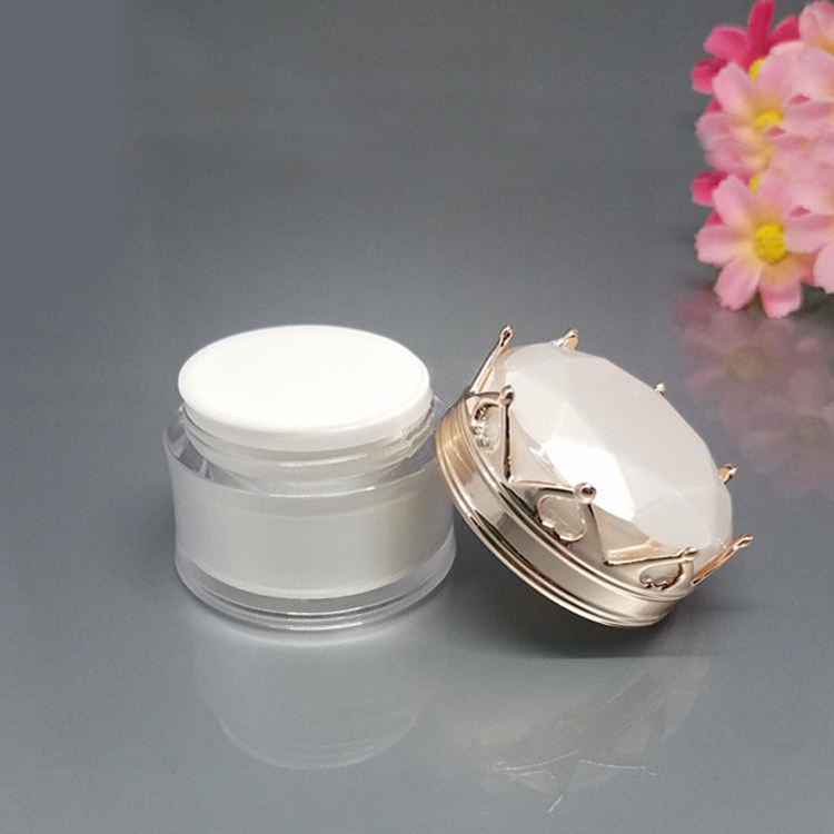 Latest Design 20g Round Crown Cosmetic Packaging Acrylic Cream Jars