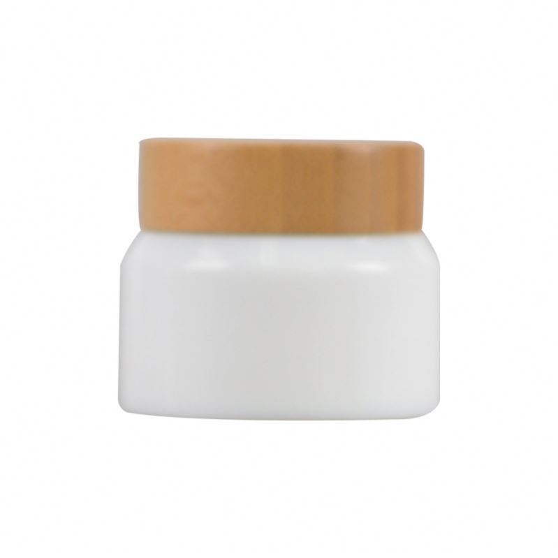 Latest Design Bamboo Cosmetic Cream Jars 50 Ml Glass Inner