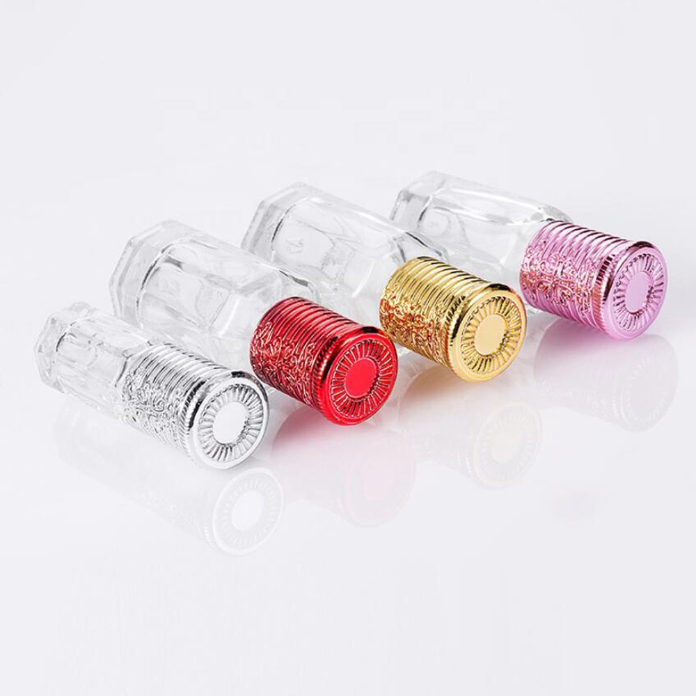 Latest Octagonal Empty Glass Bottle Luxury Fancy Roll On Essential oil Bottle