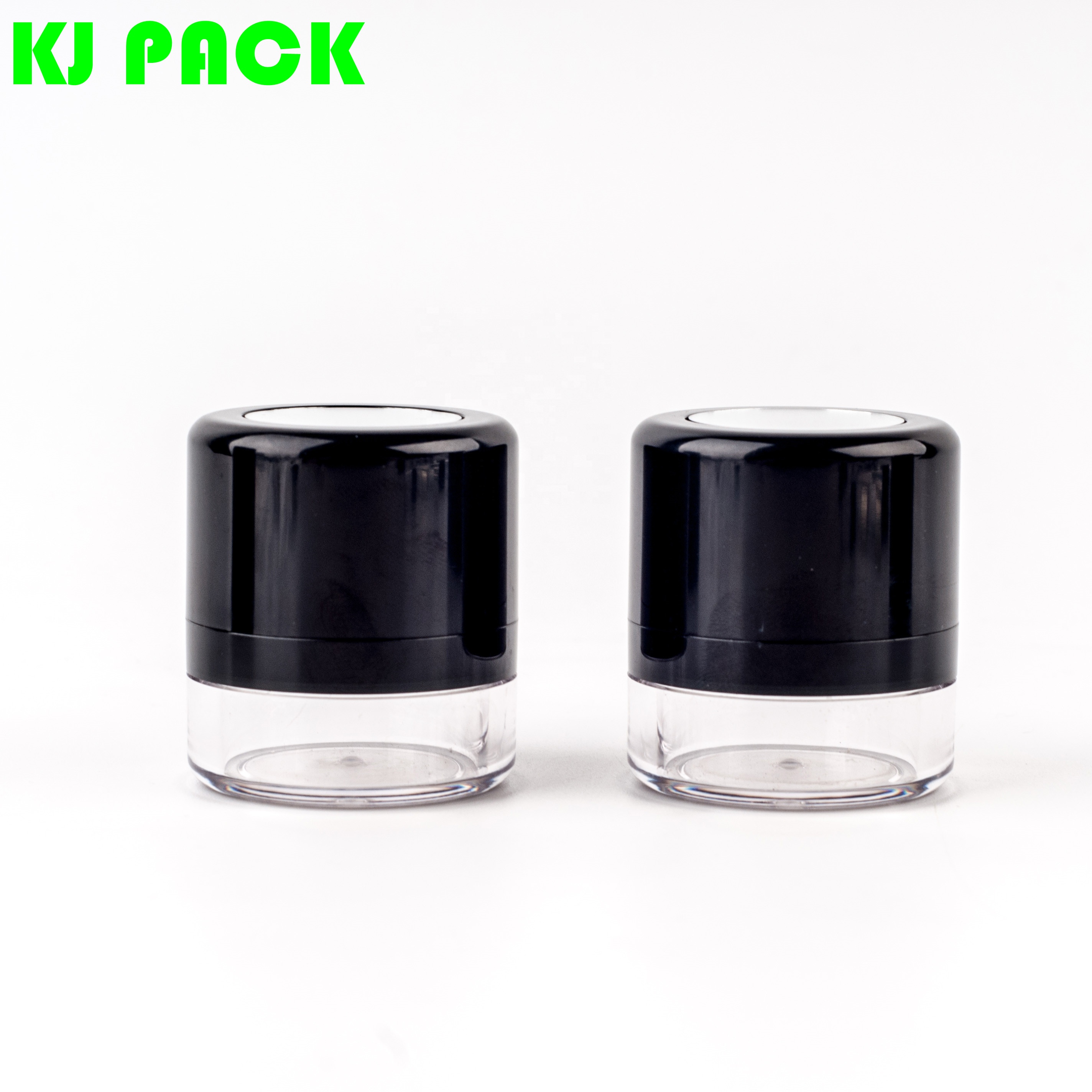 Latest best seller small mushroom head with mirror powder puff round plastic empty loose powder container