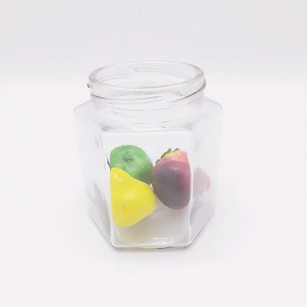 Lead free 120ml Cheap Price Wide Mouth Hexagon Glass Jar for Honey with Lid