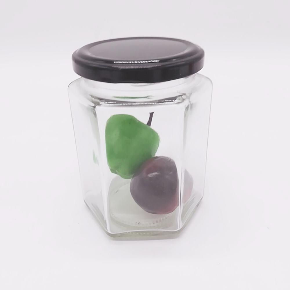 Lead free 120ml Cheap Price Wide Mouth Hexagon Glass Jar for Honey with Lid