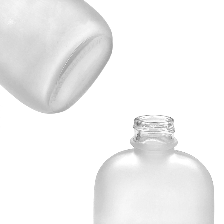 Lead free natural mini frosted glass milk square juice bottle 100ml