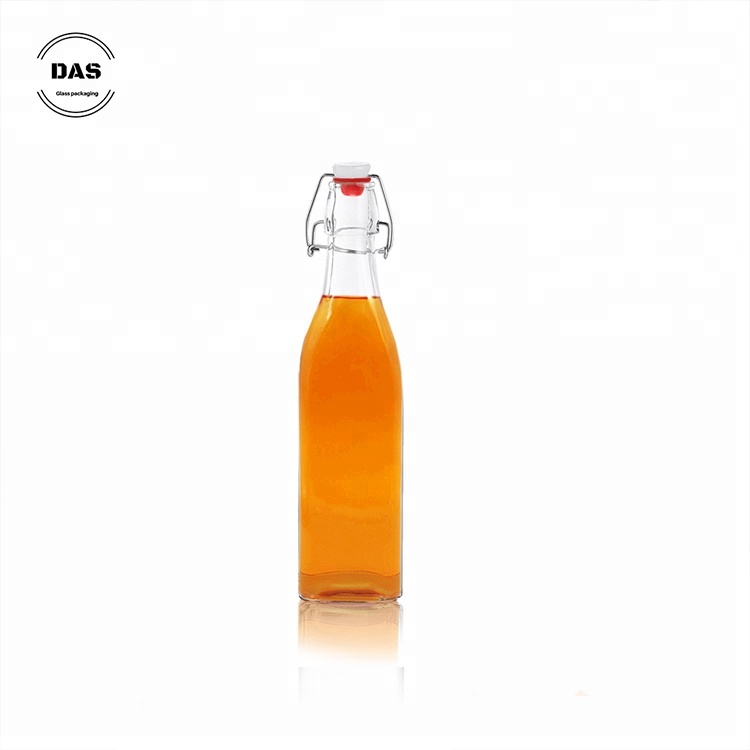 Leak proof 500ml swing top glass bottle for beer, juice, water, milk, kombucha