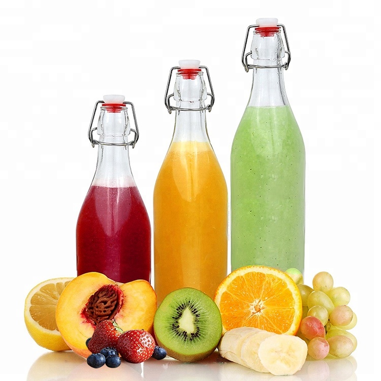Leak proof 500ml swing top glass bottle for beer, juice, water, milk, kombucha