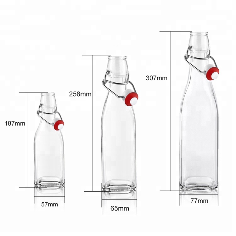 Leak proof 500ml swing top glass bottle for beer, juice, water, milk, kombucha