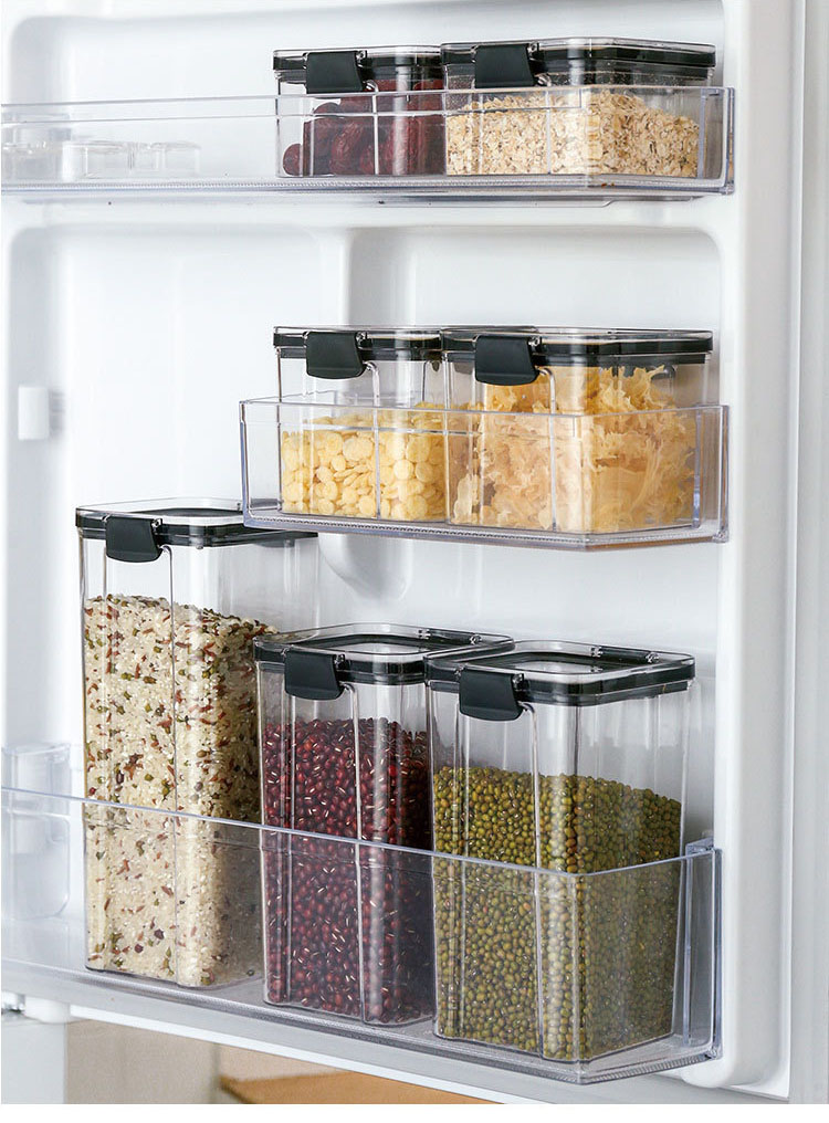 Leakproof Air-tight Locks BPA Free Dry Food Container for Cereal Flour Sugar Coffee Snacks Kitchen Pantry Cabinet