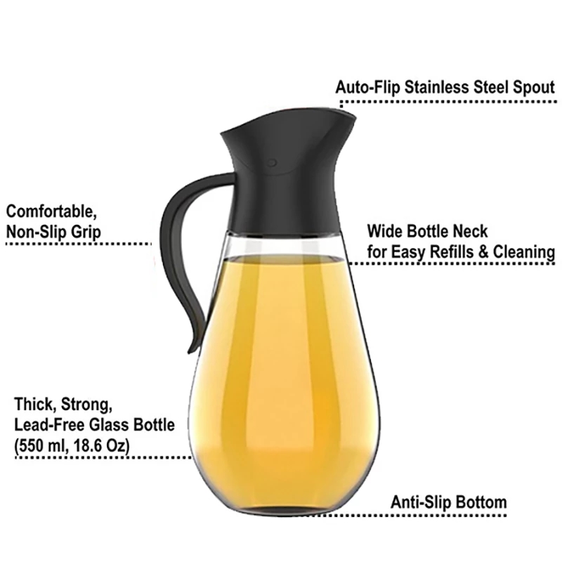 Leakproof Cooking Glass Oil Dispenser Bottle Dispenser Vinegar Cruet Container
