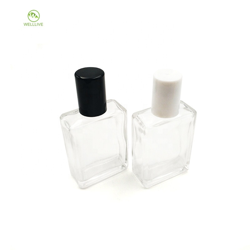 Leakproof screw cap 15ml clear square glass massage essential oil cosmetic roller bottle for medical beauty
