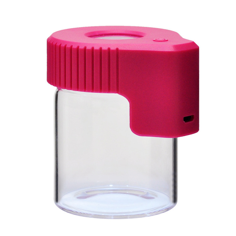 Led Light Glass Storage Bottles Magnifying Mag Jar Smoking Accessories Weed Stash Jar Herb Container Glass Jar with USB Charger