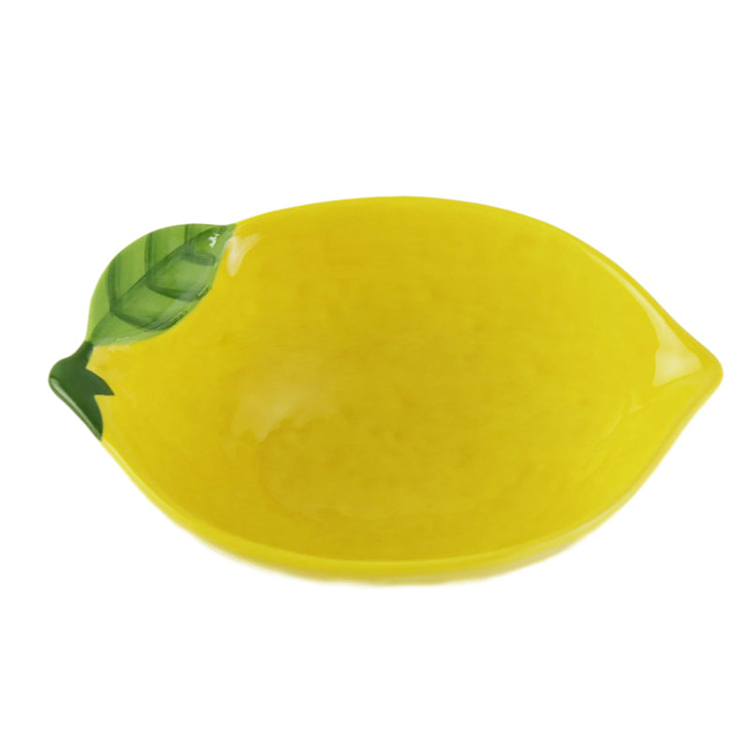 Lemon shaped ceramic dish