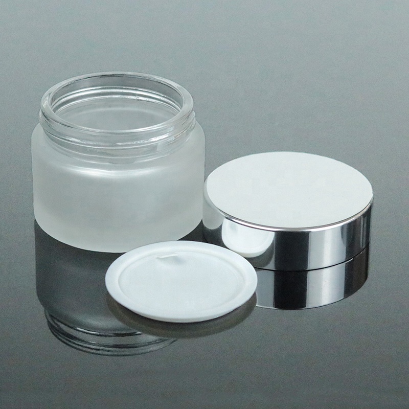 Less MOQ glass jar for cosmetic cream 1oz matte glass face cream container (GJM19)