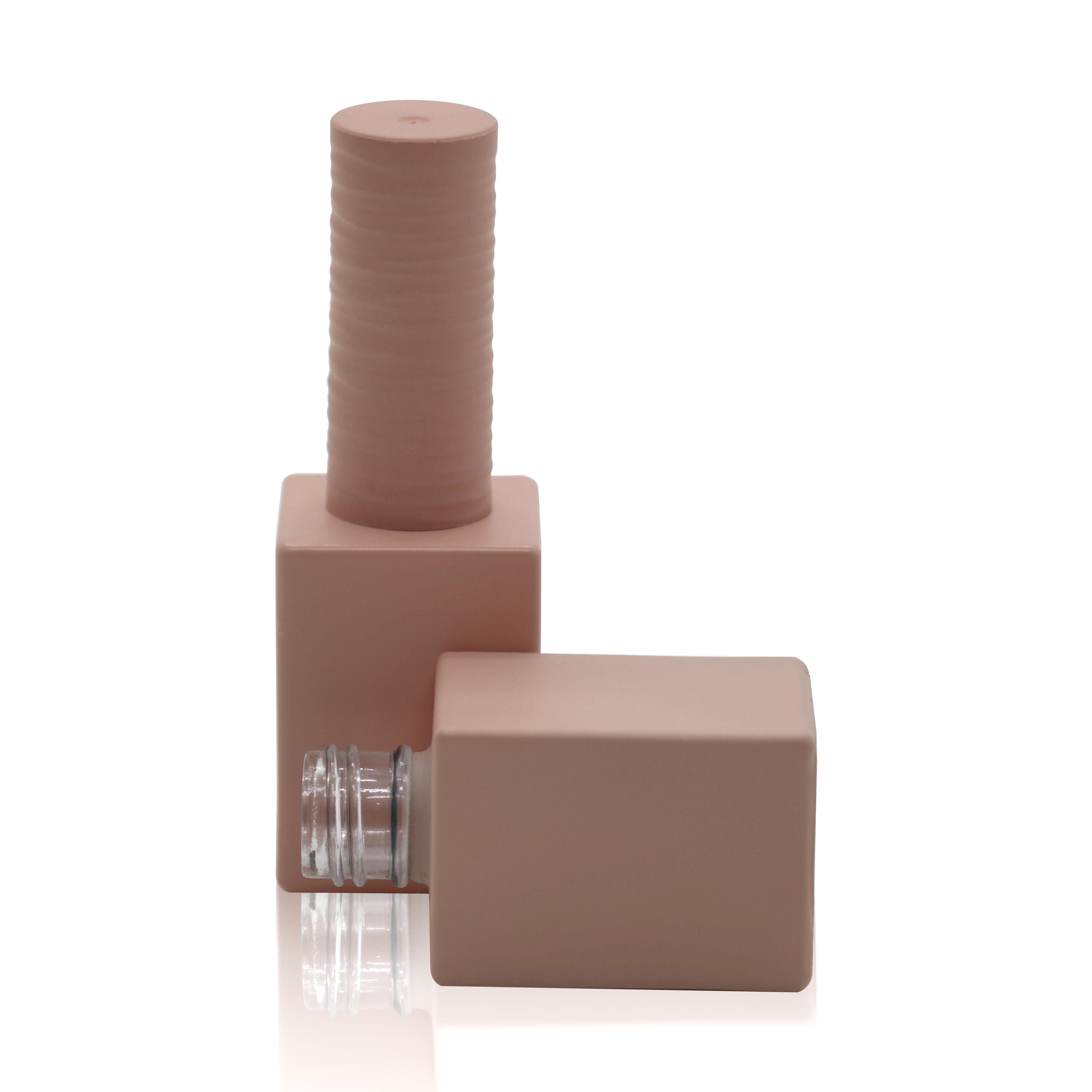 Lianxin manufacture custom 15ml square glossy, matte color spray, electroplating, pearly color spray nail polish bottle