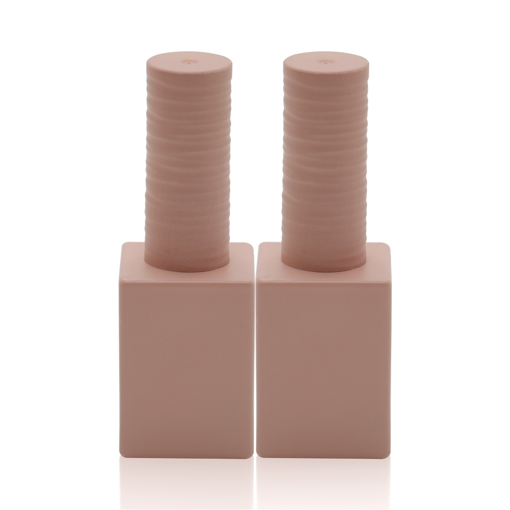 Lianxin manufacture custom 15ml square glossy, matte color spray, electroplating, pearly color spray nail polish bottle