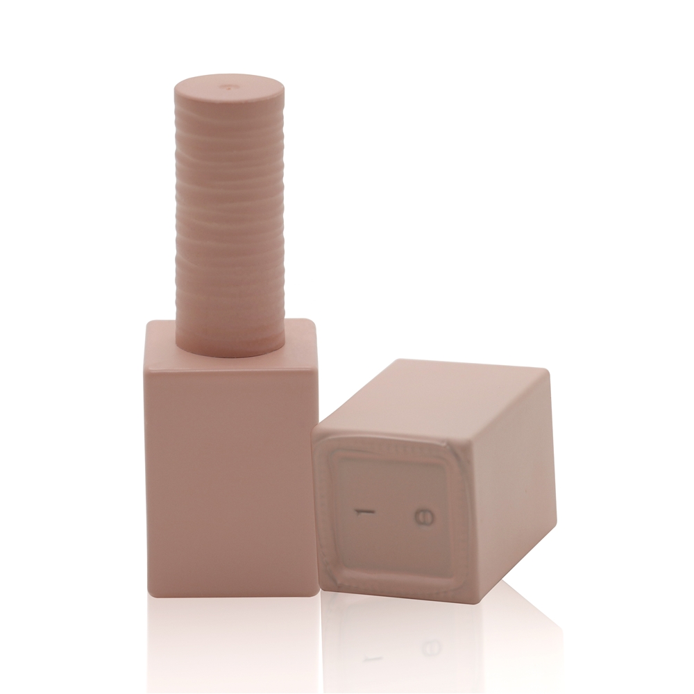 Lianxin manufacture custom 15ml square glossy, matte color spray, electroplating, pearly color spray nail polish bottle