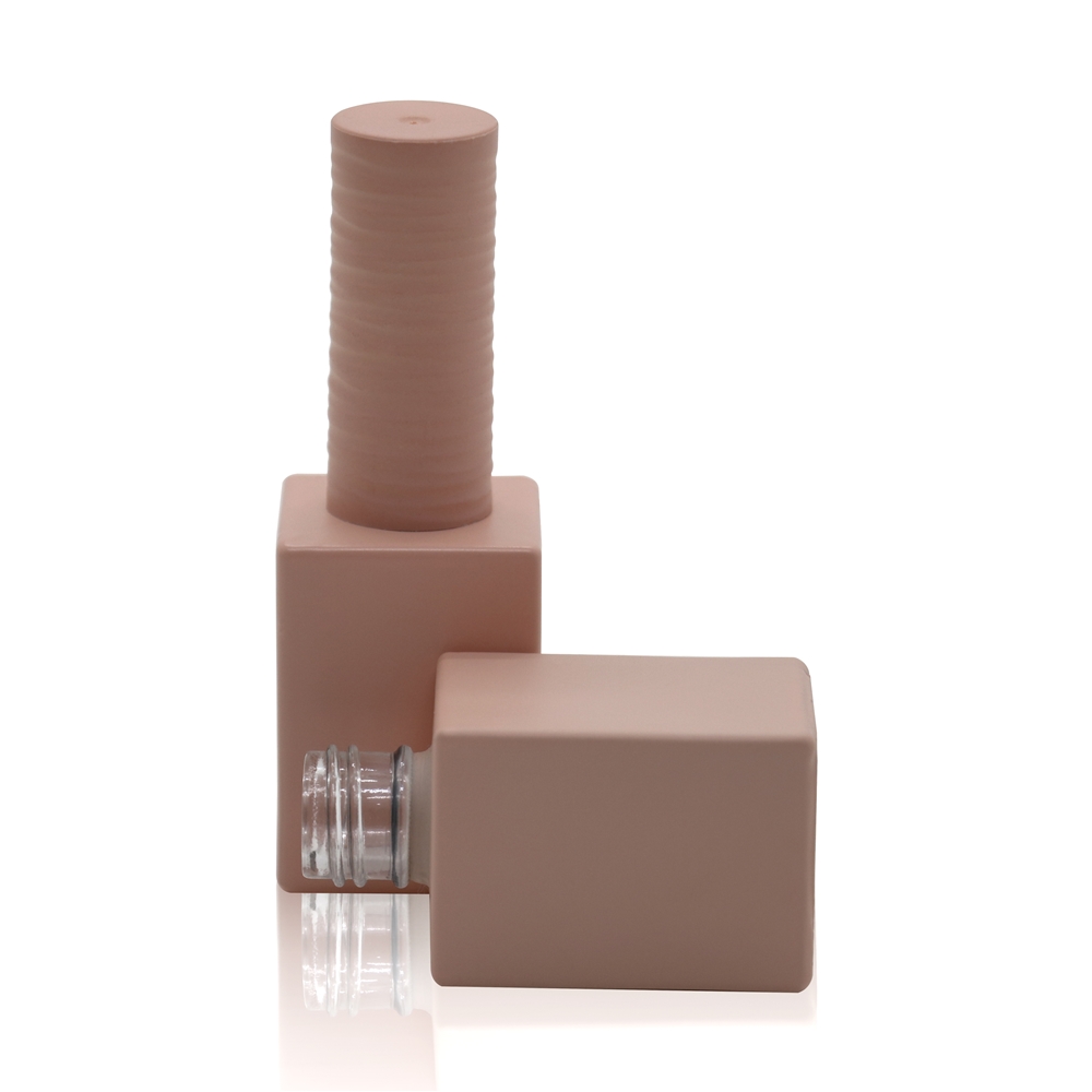 Lianxin manufacture custom 15ml square glossy, matte color spray, electroplating, pearly color spray nail polish bottle