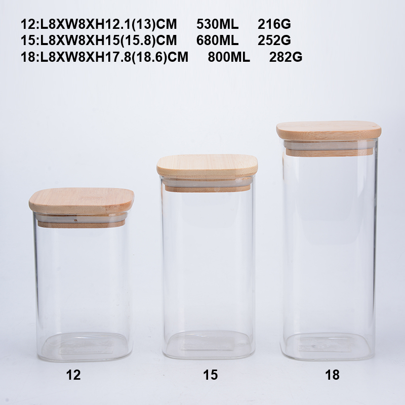 Light Airtight Borosilicate Glass jar Storage Canister with Locking Clamp Lid for Suger Coffee Tea Spice Pasta