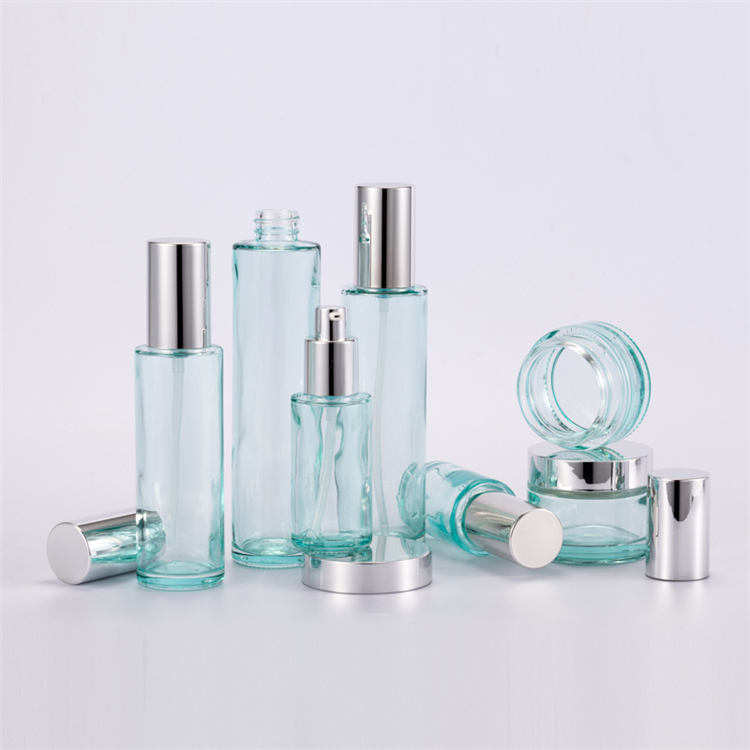 Light Blue 30g 50g 40ml 100ml 120ml Custom Lotion Bottle Glass Comestic Jars And Bottles