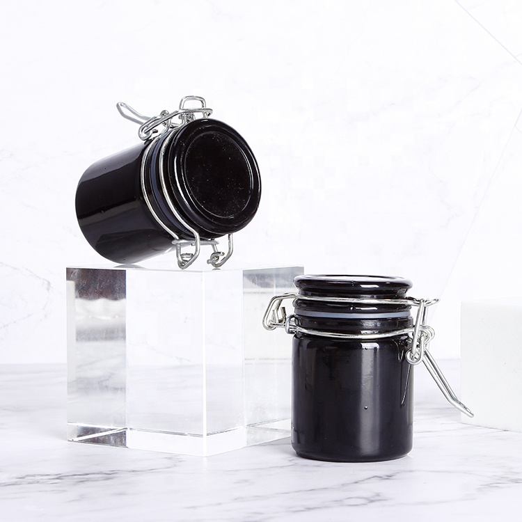 Light Proof 50g Glass Jar UV Protect Airtight Glass Herb Storage Jar