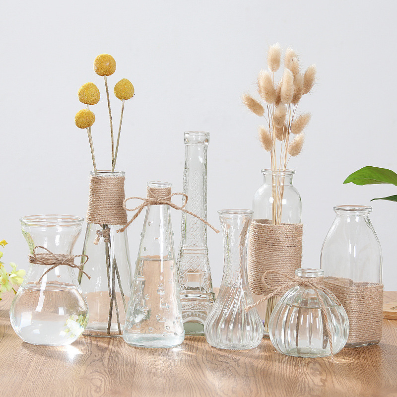 Light Raindrops Flower Arrangement Vase Glass Flower Vase Rich Bamboo Modern Glass Vase