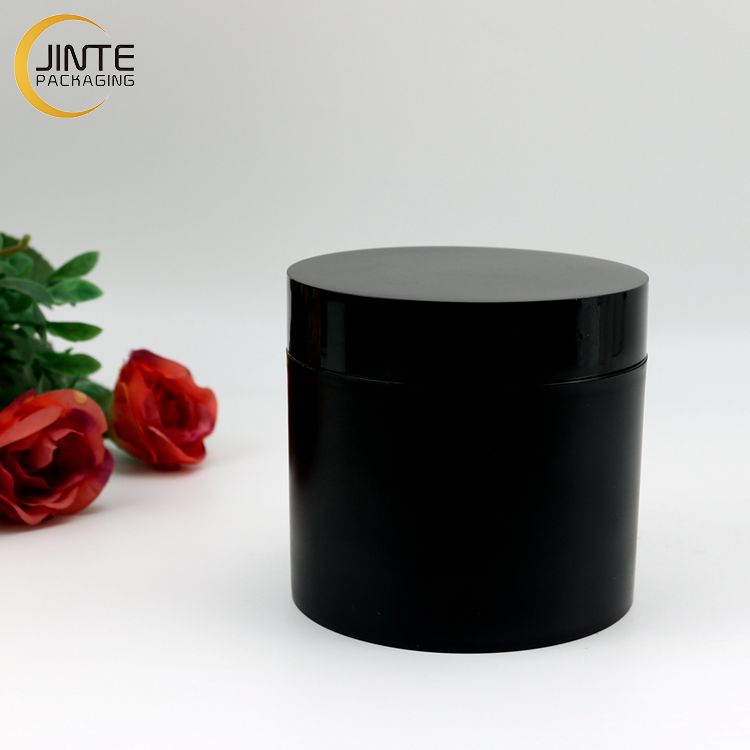 Light Weight Double-Layer Black Cosmetic Container Jar 100ml 150ml 250ml For Man Cream