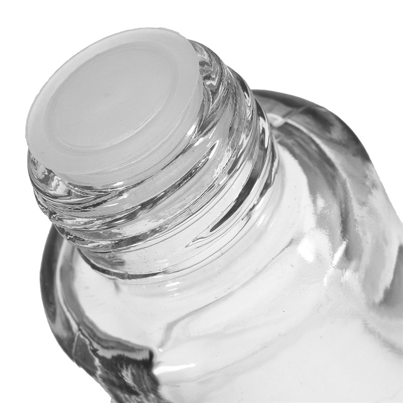 Light bulb bottle glass with screw cap and straw for milk, juice, soft drink bottle