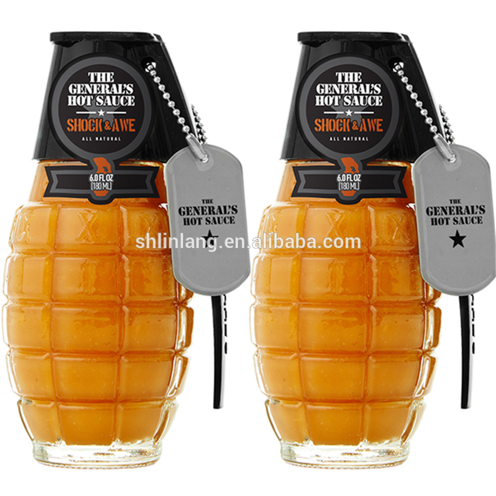 Linlang factory glass bottle for pepper sauce bottles 200ml