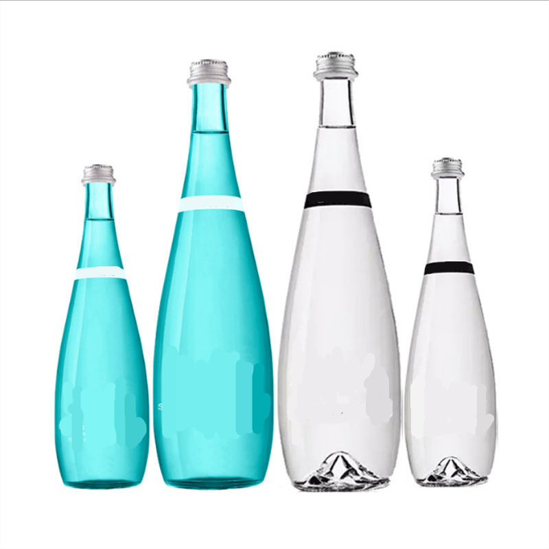 Linlang shanghai Unbreakable Popular high quality flint blue glass bottle for sparkling water bottles