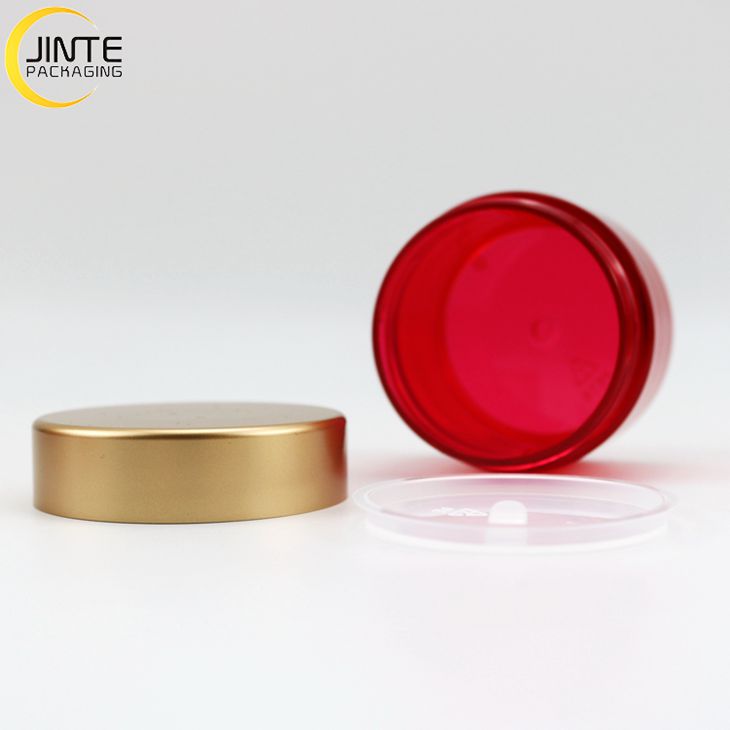 Lip Scrub Beauty Container Empty Plastic PETG thick wall Red color jar with Gold lids 1oz 3oz 4oz 6oz 8oz for Hair Pomade Jar