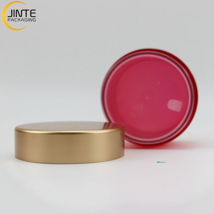 Lip Scrub Beauty Container Empty Plastic PETG thick wall Red color jar with Gold lids 1oz 3oz 4oz 6oz 8oz for Hair Pomade Jar