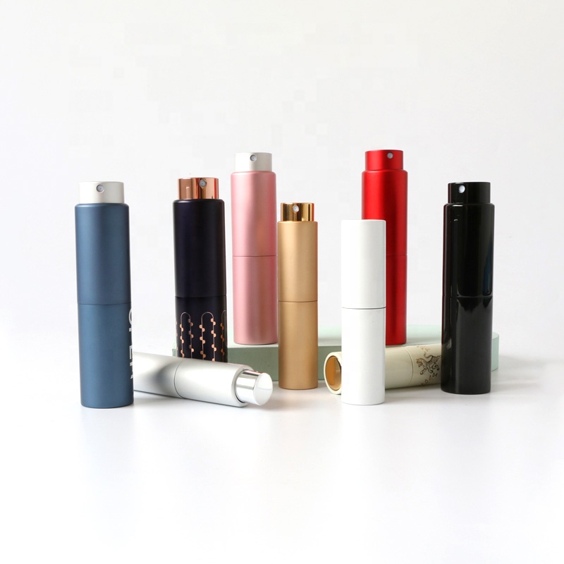 Lipstick size 10ml 15ml 20ml travel portable easy refillable aluminum cologne atomizer spray perfume bottle for men and women