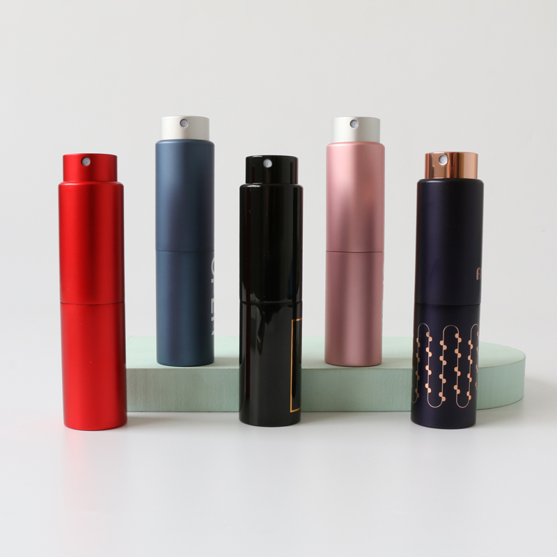 Lipstick size 10ml 15ml 20ml travel portable easy refillable aluminum cologne atomizer spray perfume bottle for men and women