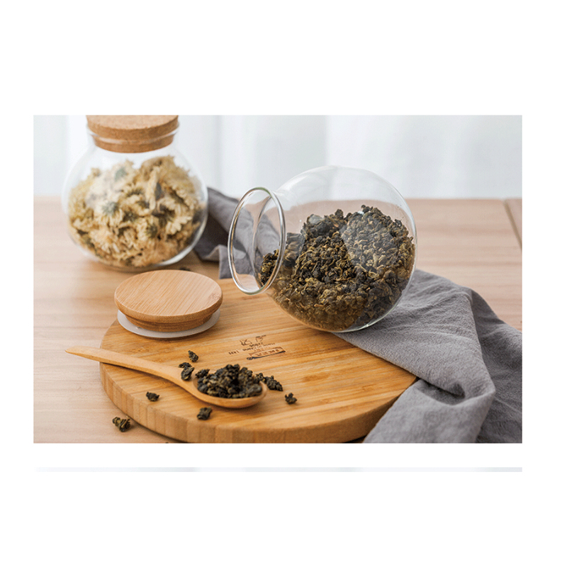 Liqing High Quality Clear Wholesale Glass Jar (Jars) with Bamboo Lid Supplier With Bamboo Lid To Store Food 500ml 700ml