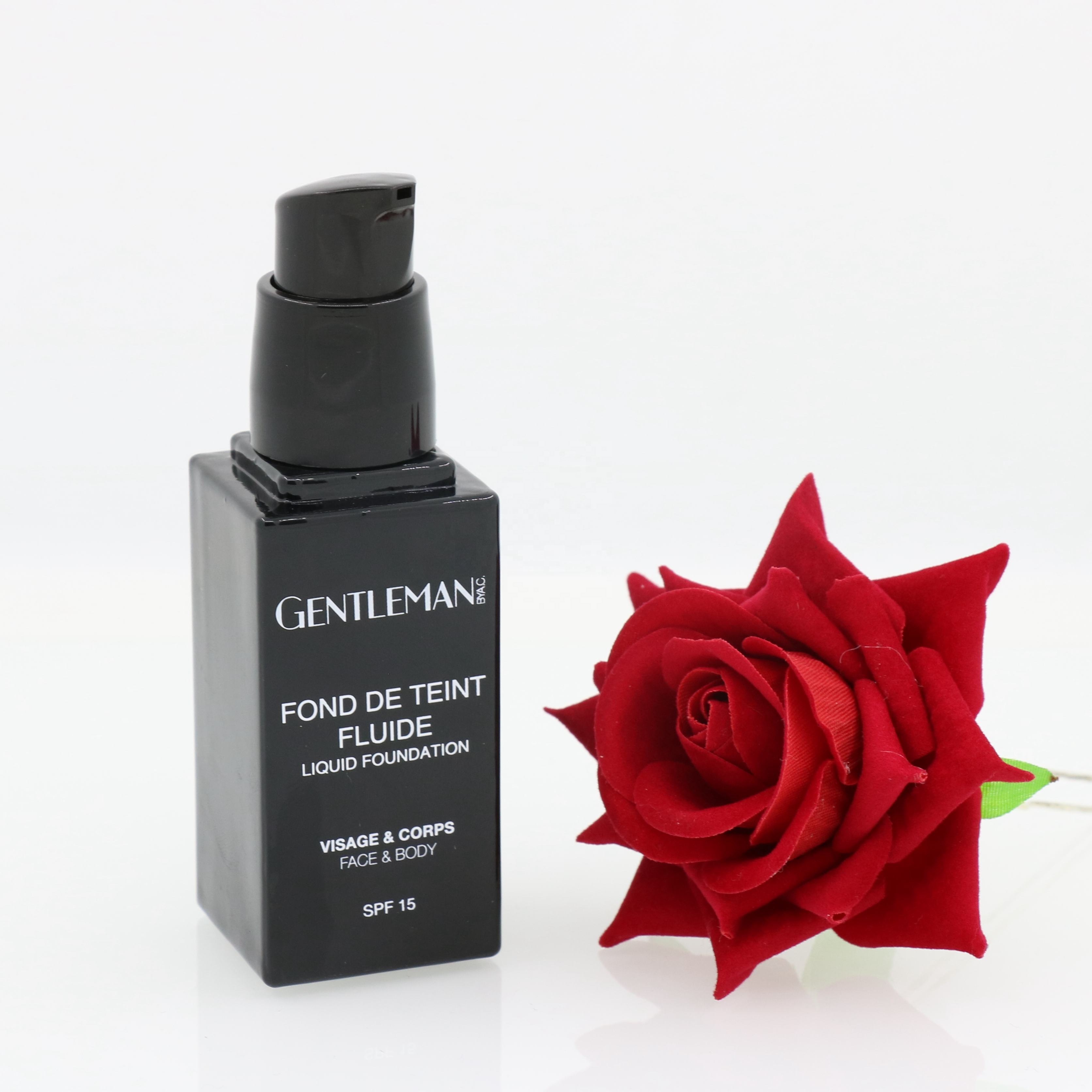 Liquid matte black bottle pump makeup liquid foundation glass bottle with pump
