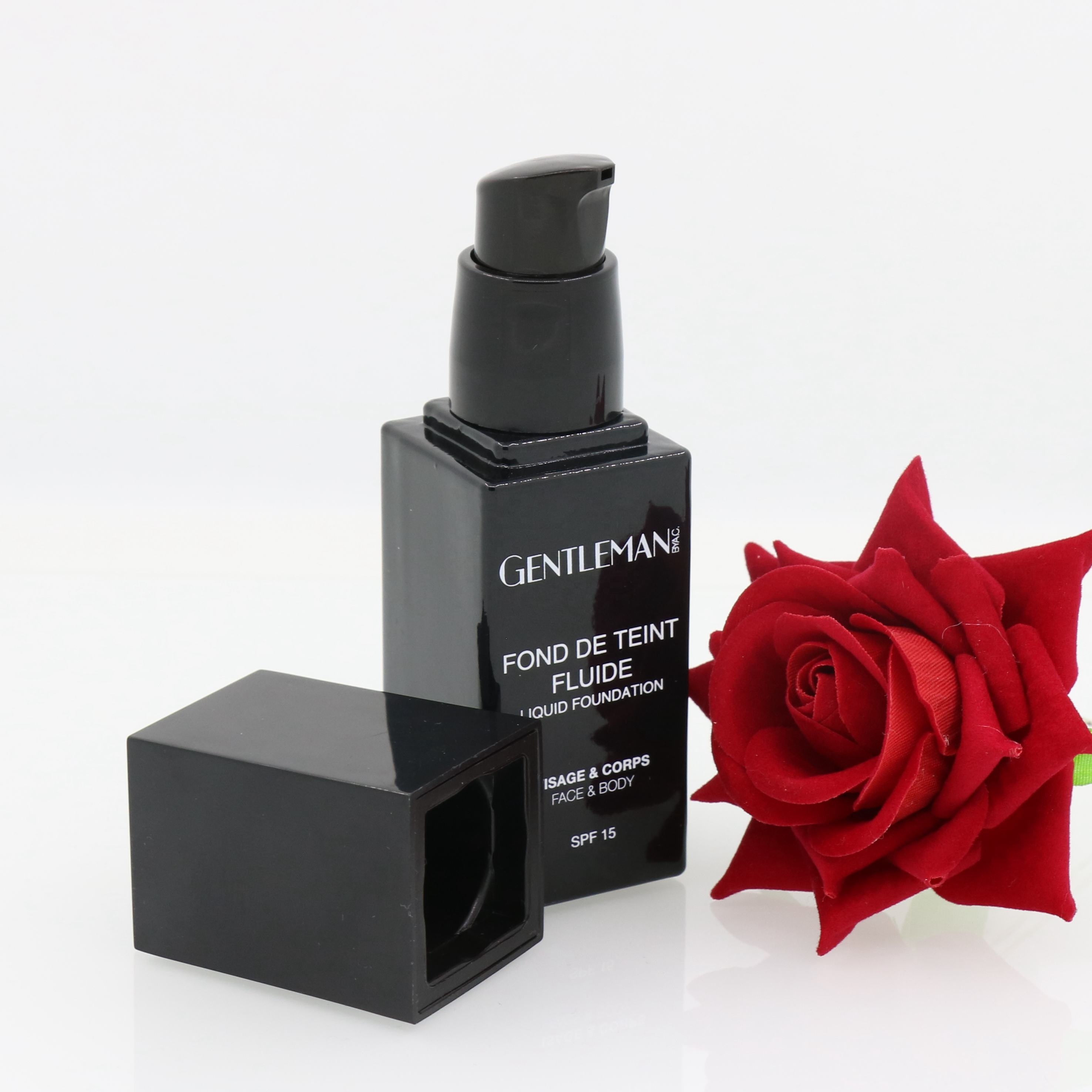 Liquid matte black bottle pump makeup liquid foundation glass bottle with pump