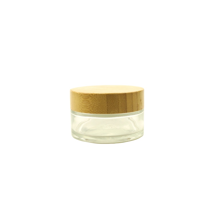 Log wooden bamboo child proof cap 2oz clear child resistant glass jar bamboo candle jar clear glass jar with bamboo lid 1oz 3oz