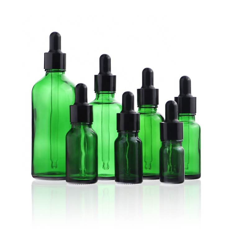 Logo Custom Clear Round Essential Oil Dropper Bottle 30ml Hair Oil Serum Bottle