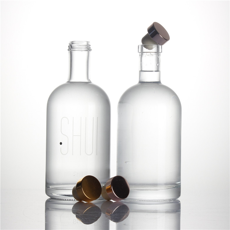 Logo custom OEM 500ml 375ml 75cl Olso Vodka Bottle 750ml Cork Top Lid Oslo Spirits Liquor Glass Bottles