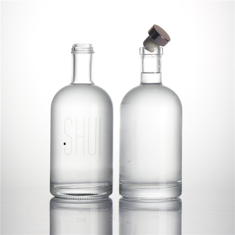 Logo custom OEM 500ml 375ml 75cl Olso Vodka Bottle 750ml Cork Top Lid Oslo Spirits Liquor Glass Bottles