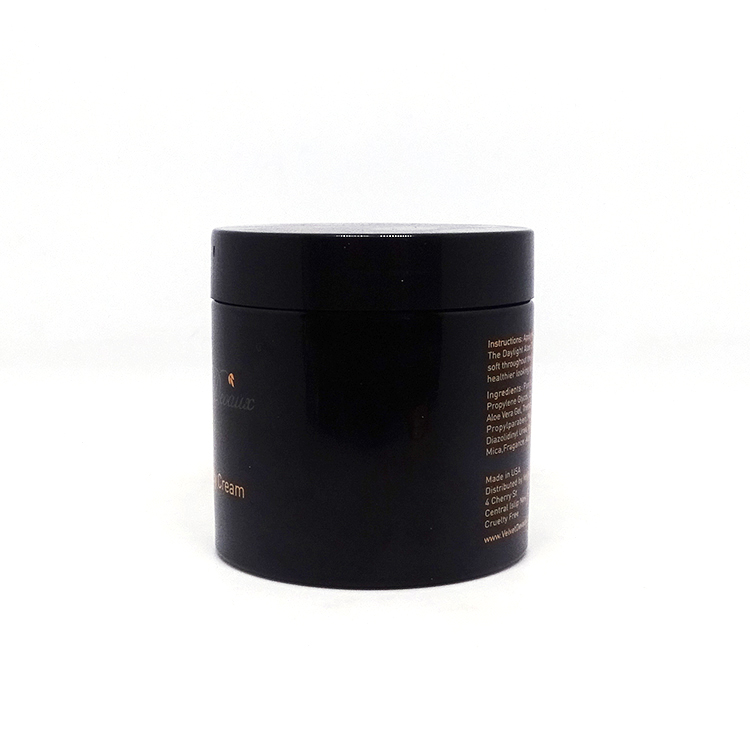 Logo printed cosmetic packaging black empty pet jar 200 ml with black cap