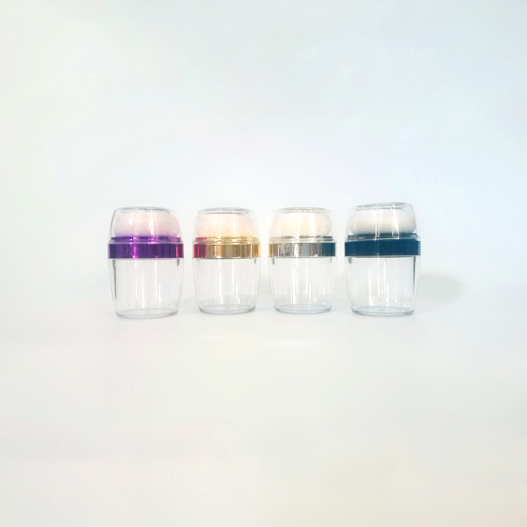 Loose Powder Packaging Jar Empty Plastic with Puff and Sifter ABS