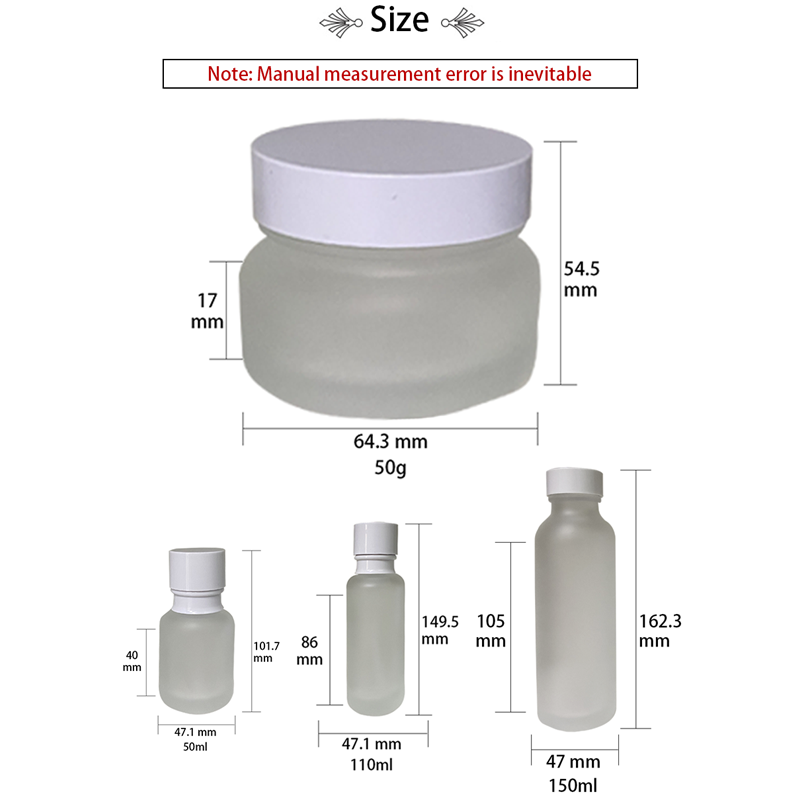 Lotion Bottle High Grade Cosmetic Frosted Glass 50ml 110ml 150ml Skin Care Cream Screen Printing Personal Care for Pump Bottle