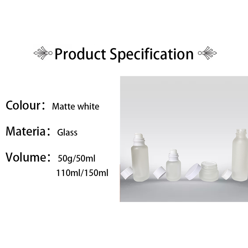 Lotion Bottle High Grade Cosmetic Frosted Glass 50ml 110ml 150ml Skin Care Cream Screen Printing Personal Care for Pump Bottle