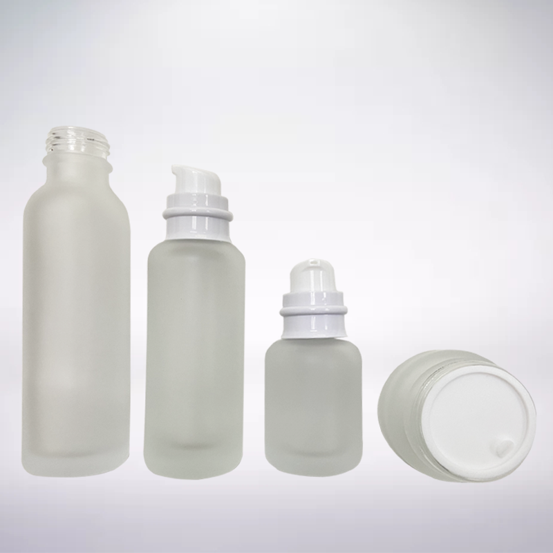 Lotion Bottle High Grade Cosmetic Frosted Glass 50ml 110ml 150ml Skin Care Cream Screen Printing Personal Care for Pump Bottle