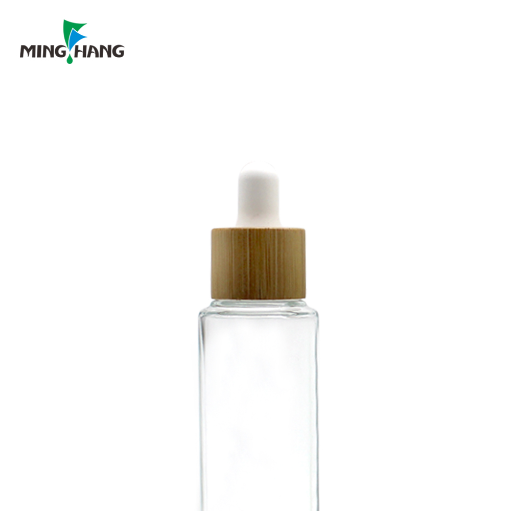 Lotion Serum Bottle 30ml 40ml 100ml Empty Glass with Pump and Bamboo Cap glass Skin Care Cream