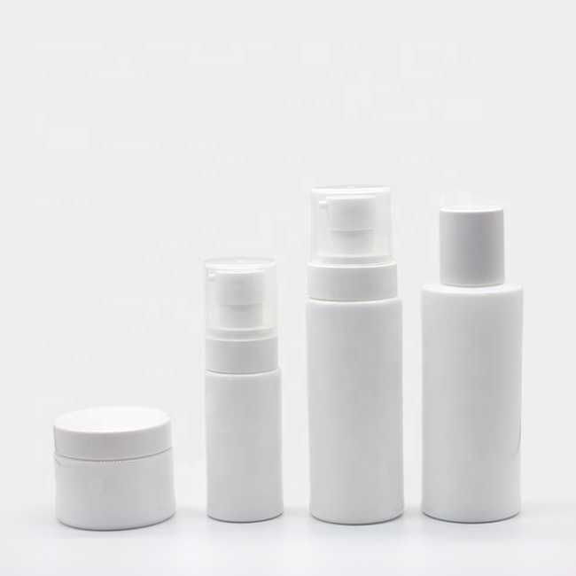 Lotion white glass bottle for skincare packaging