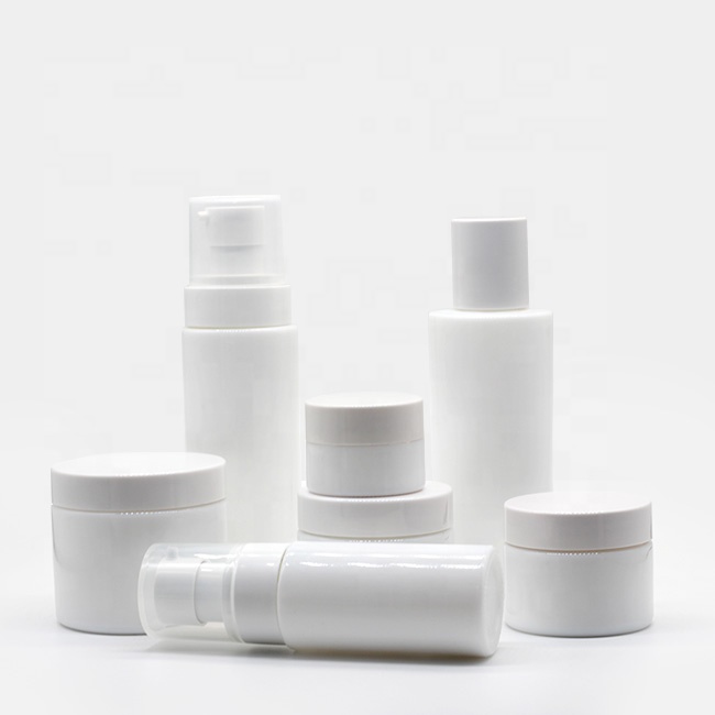 Lotion white glass bottle for skincare packaging