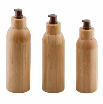 Lotions Bottle with Pump Head and Bamboo Lid Refillable Makeup Cosmetic Emulsion Essence Vials Dispenser Containers for Cream Lo