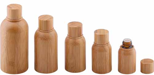 Lotions Bottle with Pump Head and Bamboo Lid Refillable Makeup Cosmetic Emulsion Essence Vials Dispenser Containers for Cream Lo