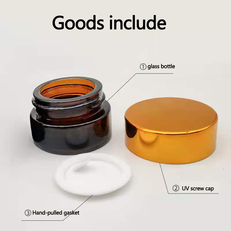 Lots of cash amber glass jars skincare packaging cosmetic lotion bottle 20g 30g 50g 60g 100g cream cosmetic jar glass jars